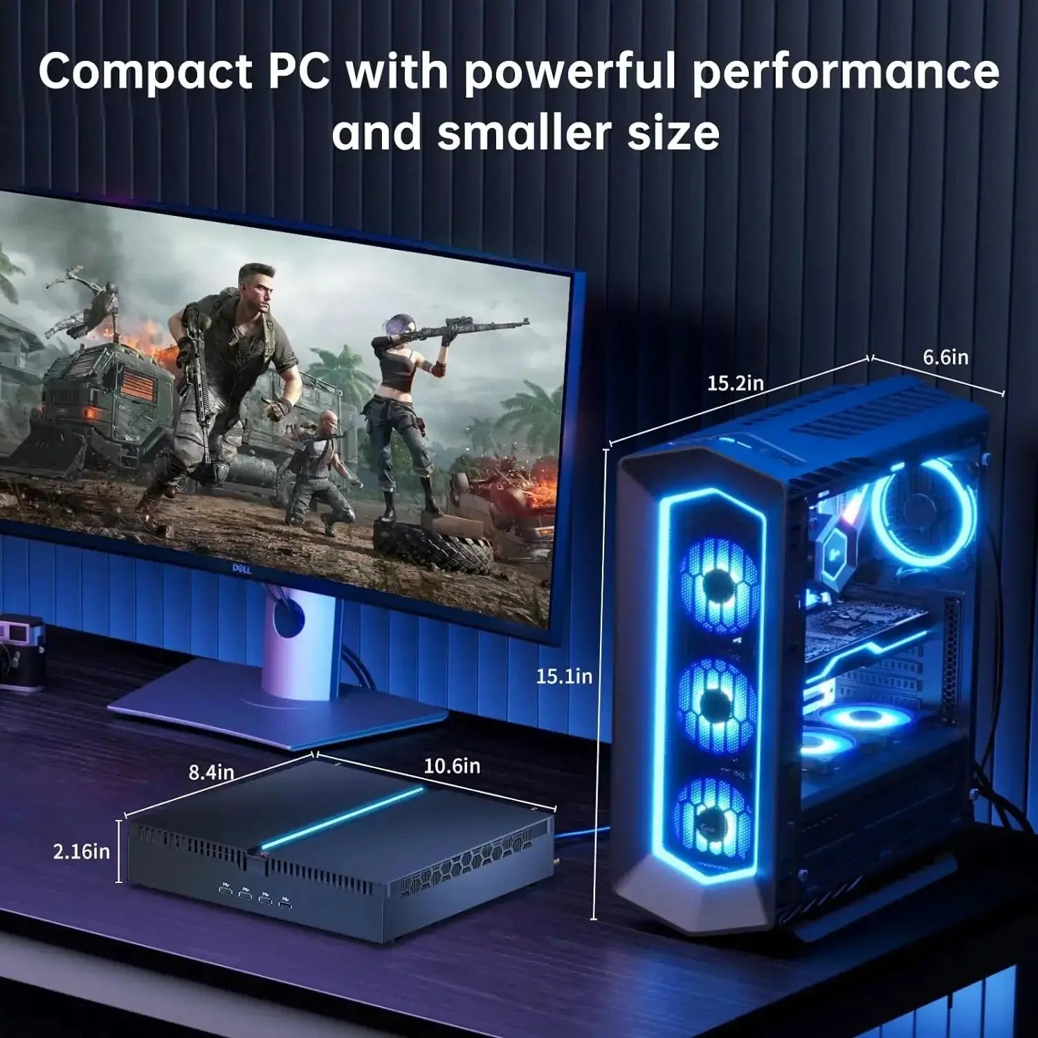 Mini Gaming PC with i7-13700F 16-Core Processor 5.6GHz 32G DDR5 RAM M.2 SSD Windows 11 pro GeForce RTX4070 Dual LAN WiFi6E BT5.3 - Mega Store