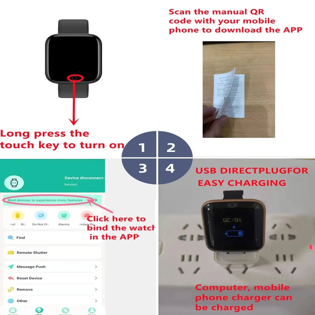 Smartwatch Men Women Wristwatches Smart Watch Message Fitness Monitor Bracelet Birthday Gift Electronic Clock For Android IOS Mega Store 4