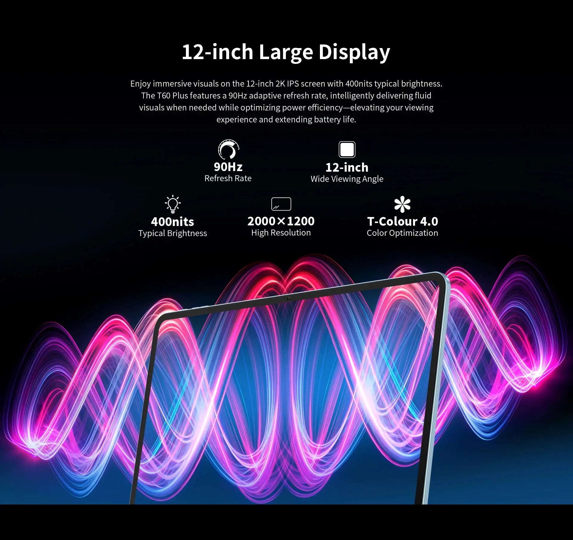 Teclast T60 Plus Tablets 12" 90Hz 2K Display Android 14 L1 MTK Helio G88 6GB/128GB 8000mAh Battery 4G LTE Global Version Tab2025 - Mega Store