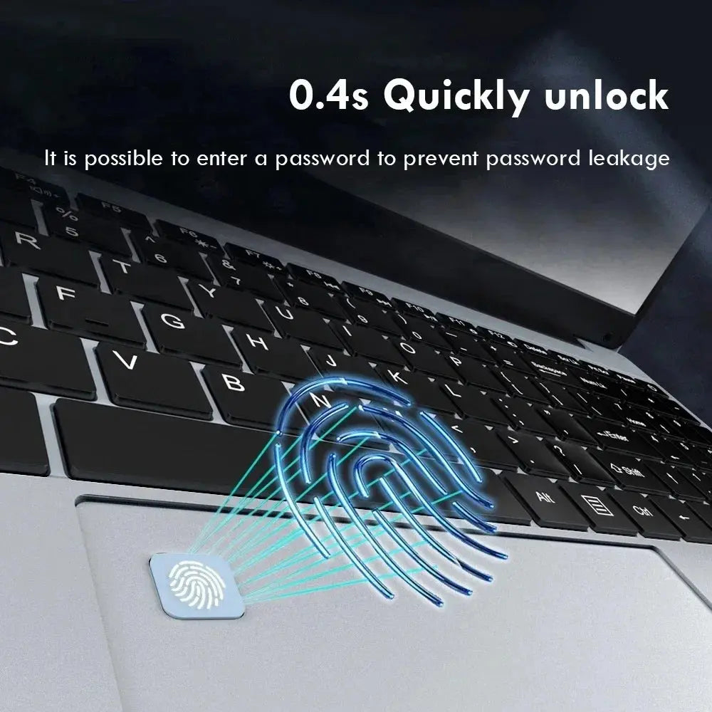 15.6 inch Laptop Computer Intel Celeron N4000 Notebook PC Fingerprint Unlock Windows 11 Pro 16GB RAM 1TB SSD 1920*1080P Laptops Mega Store 4