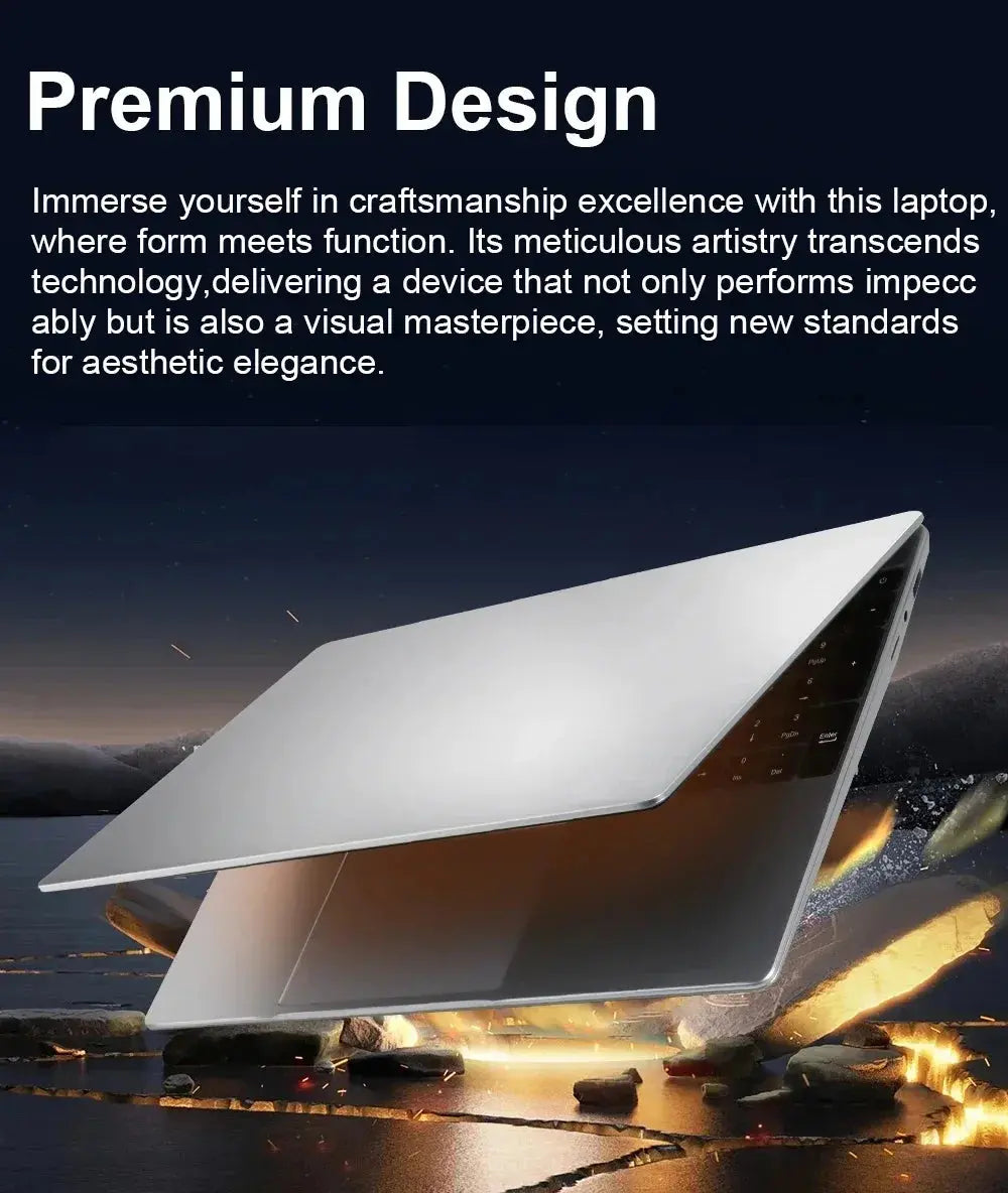 15.6 inch Laptop Computer Intel Celeron N4000 Notebook PC Fingerprint Unlock Windows 11 Pro 16GB RAM 1TB SSD 1920*1080P Laptops Mega Store 4