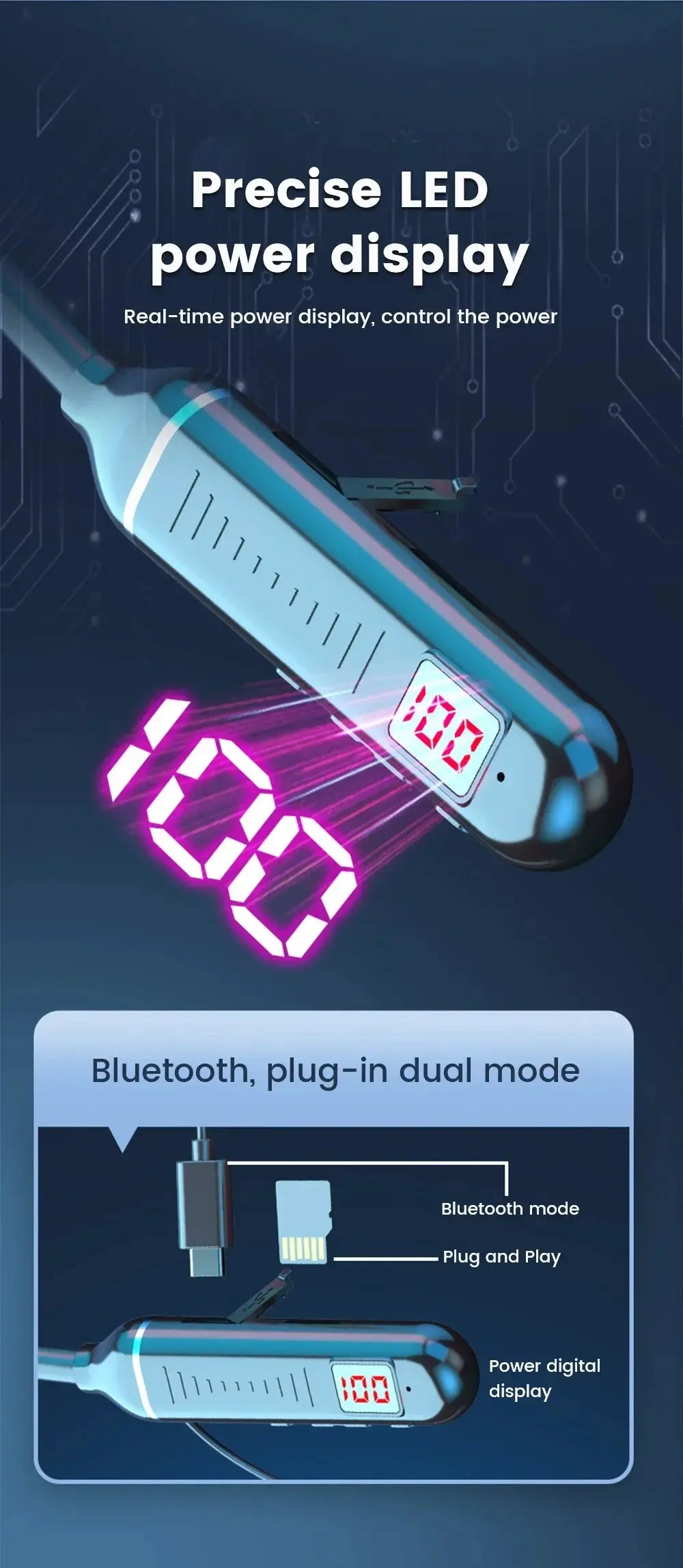 Wireless Earphones 5.3 Neckband Headphones Gaming LED Display Stereo Sports Headset Halter Waterproof Magnetic Earbuds Mega Store 4