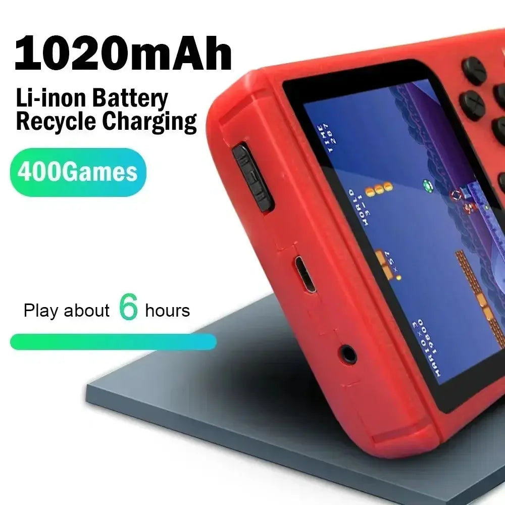 Mini Game Console for  - 3 Inch LCD, 400+ 8-Bit Games, Portable & Rechargeable Handheld Gaming Gift - Mega Store