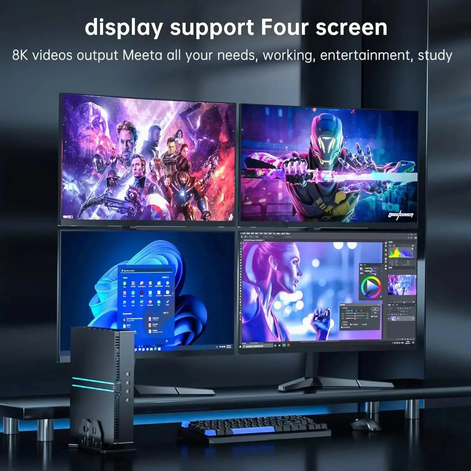 Mini Gaming PC with i7-13700F 16-Core Processor 5.6GHz 32G DDR5 RAM M.2 SSD Windows 11 pro GeForce RTX4070 Dual LAN WiFi6E BT5.3 - Mega Store